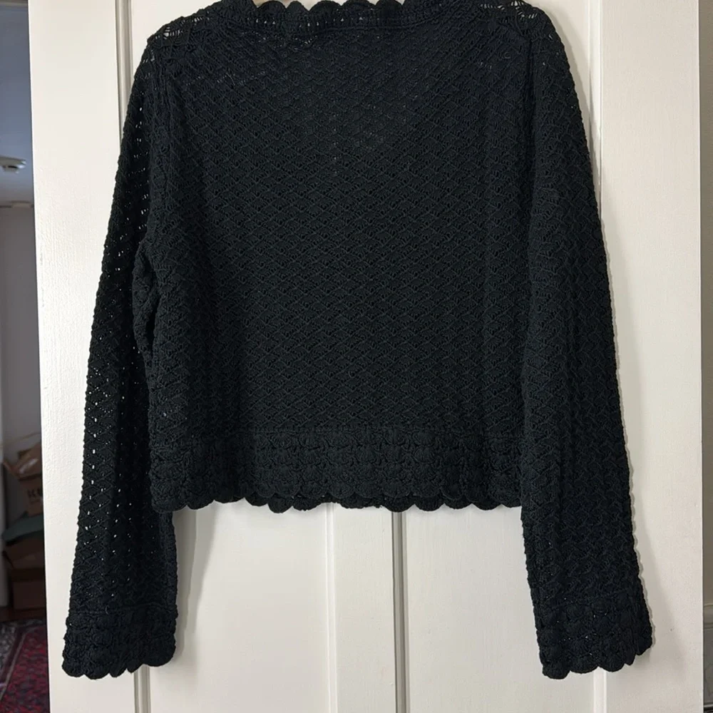 J.Crew Collection Crochet cropped cardigan sweater BS948